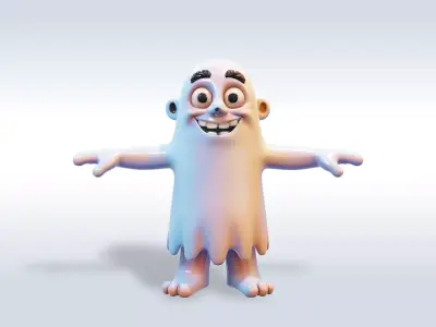 Cheerful Ghost Boy Character 3D model
