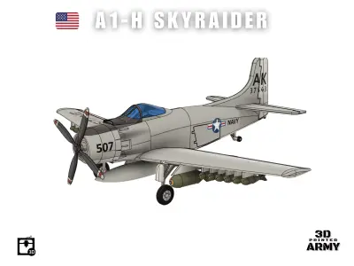 A1-H Skyraider - scale model - STL files - 3D print 3D print model