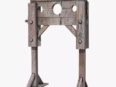 Wooden Guillotine 3D model