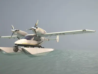 Accord-201 Floatsplane BlackGoldLines Livery Low-poly 3D model