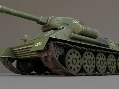 Tank T-34 3d model Soviet medium tank  world war weapon 3D model