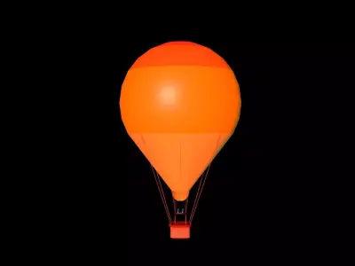 air balloon Low-poly 3D model