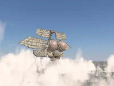 Steampunk Airship Low-poly 3D model