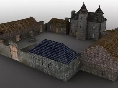 French Manor Low-poly 3D model