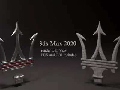 maserati logo Free 3D model