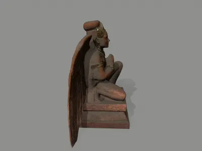 Angel egyptian statue with wings Low-poly 3D model