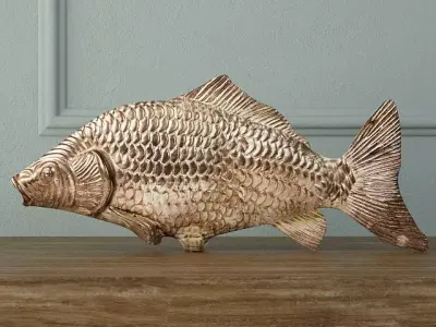 Silvered Fish Decoration 3D model