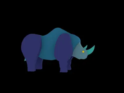 rhinoceros lowpoly 3D model