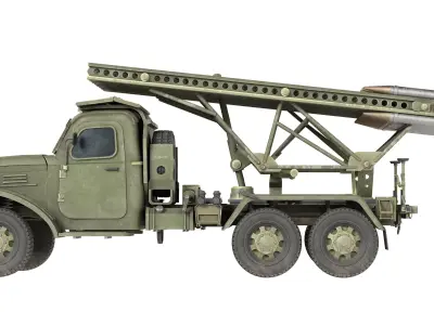 BM 13 Katyusha Rocket Launcher Low-poly 3D model