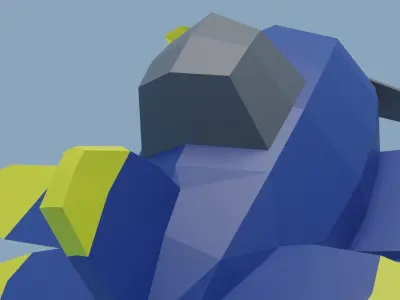 Poly-Plane toy airplane flying in sky Low-poly 3D model