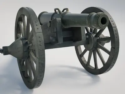 Heavy French Field Cannon 3D model