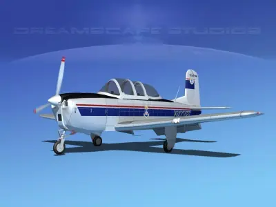 Beechcraft T-34 Mentor V30 CAP Tex 3D model