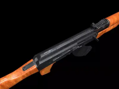 AK-74 AK-74N Kalashnikov Assault Rifle  Low-poly 3D model