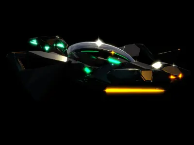 SI fi Hovering Space ship 3D model