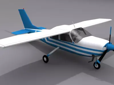 Cessna 210 Low-poly 3D model