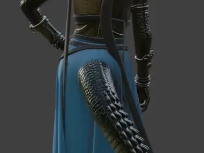 MG-Crocodile Girl01 Mid-Poly  Model 3D print model