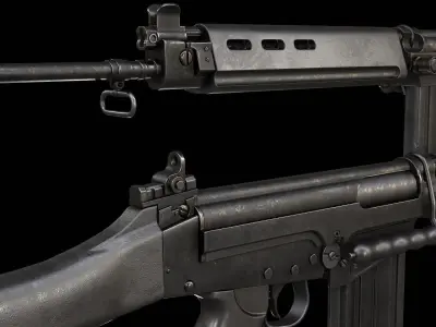 AAA FN FAL Game Ready PBR Low-poly 3D model