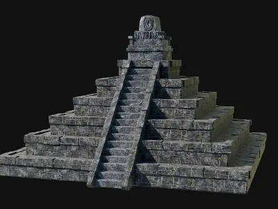 CELTIC ANCIENT PYRAMID PYRAMIDS TEMPLE RUINS RUINED COLLECTION Low-poly 3D model