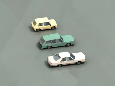 Stylized cartoon vehicle with interior Free low-poly 3D model