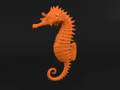Sea Horse Low-poly 3D model