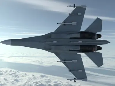 SU-27 -Airborne - textured 3D model