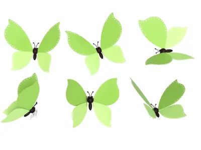 Butterfly Wing Flapping 01 Animated for Game Low-poly 3D model