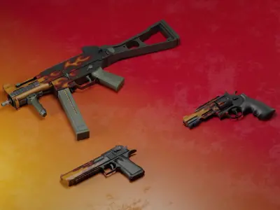 CS2 Blaze Collection 3D model