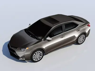 Corolla 2015 static low poly parking lot model Low-poly 3D model