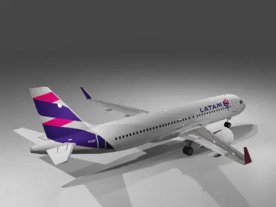 Latam Airbus a320neo 3d model Low-poly 3D model