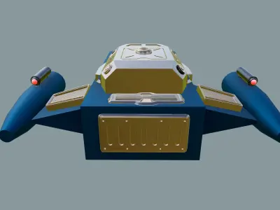 Spaceship Sci-Fi Dropship 3D model 3D model