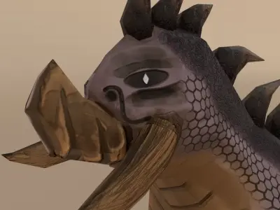 Creature dog with spikes Low-poly 3D model