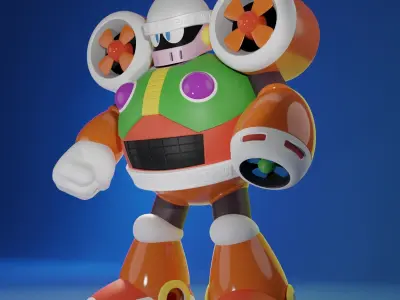 WindMan Rockman MegaMan Famicom Nes 8Bit 3D model 3D model