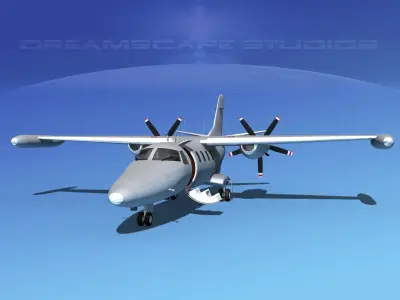 Dreamscape AF-44 Star Executive Bare Metal 3D model