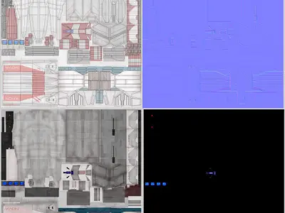 Fighter LP Low-poly 3D model