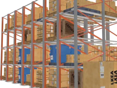 Warehouse props Low-poly 3D model