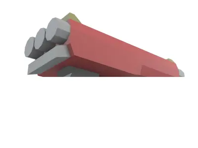 Low Poly Gun v2 003 Low-poly 3D model