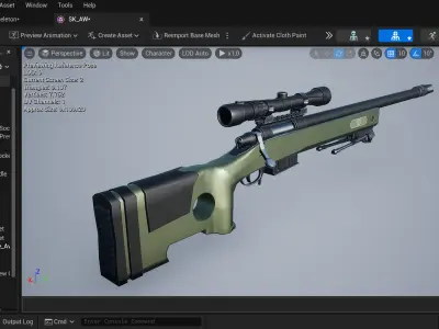 AWM Sniper Rifle Fps - Tps Low-poly 3D model