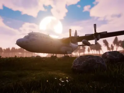 US C-130 Low-poly 3D model