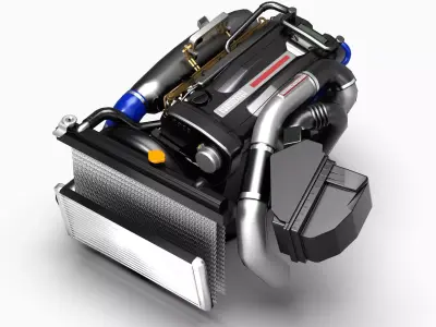 RB26DETT Inline 6 Engine Low-poly 3D model