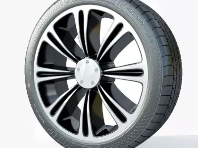 wheel Rim Tire 5 3D model