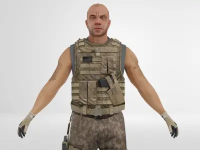 Soldier Low-poly 3D model Low-poly 3D model