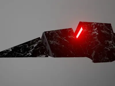 Flying Charizomotic megalith Low-poly 3D model