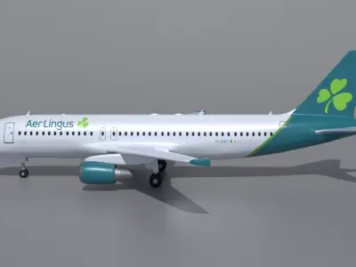 Airbus A320 Aer Lingus Airlines 3D model 3D model