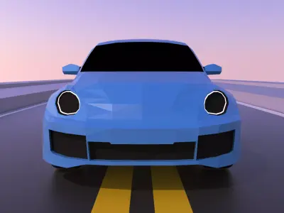 Low-Poly 2012 Volkswagen Beetle Free low-poly 3D model