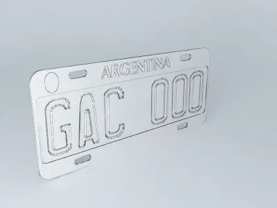 Patent Argentina License Plate Free 3D model