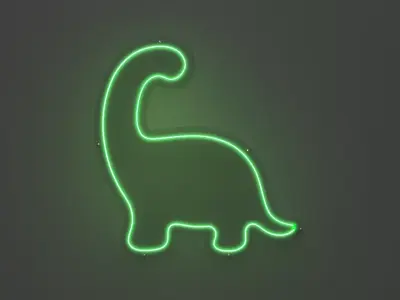 Dinosaur - Neon Sign 3D model