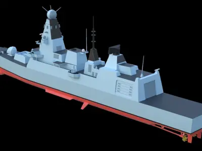  TYPE 45 Destroyer Low-Poly 3D model