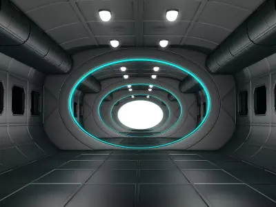 Sci Fi Corridor Interior 3D model 7