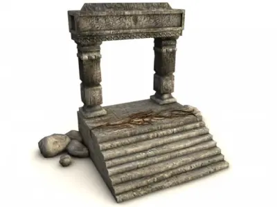 Ancient entrance with stones 3D model