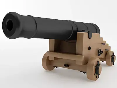 24 Pounder Naval Cannon 3D model
